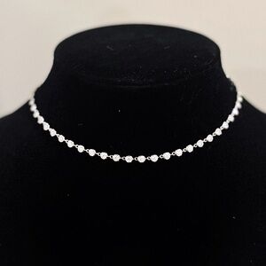 Bezel set moissanite choker